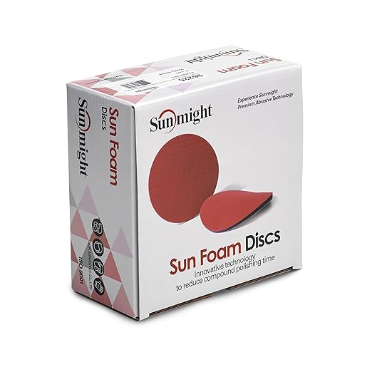 SUNMIGHT 96225 - SUNFOAM RED 6IN FINISHING DISC - HOOK N LOOP 3000 GRIT - 10PK