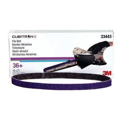 3M 33443 - PURPLE FILE BELT 1/2W X 18L IN - 36 GRIT - 10PK