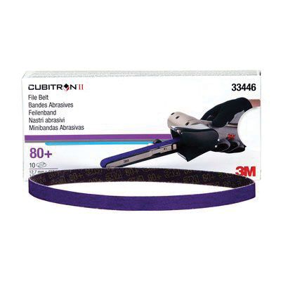 3M 33446 - PURPLE FILE BELT 1/2W X 18L IN - 80 GRIT - 10PK