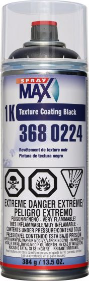 SPRAYMAX 3680224 - 1K TEXTURE COATING BLACK SPRAY CAN - 13.5OZ