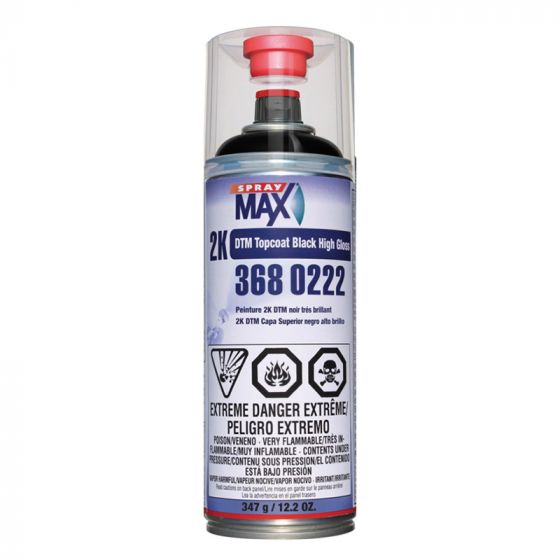 SPRAYMAX 3680222 - 2K TOPCOAT BLACK - 12OZ