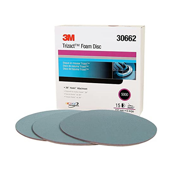 3M 30662 HOOKIT TRIZAC - P5000 6IN FOAM DISC - BOX OF 15