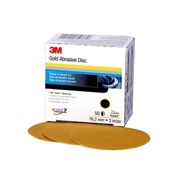 3M 00917 - GOLD ABRASIVE DISC 3IN - HOOK N LOOP - P180 GRIT - 50PK