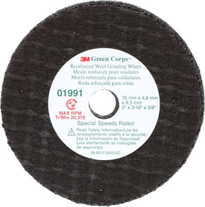 3M 01991 - GREEN CORPS - REINFORCED WELD GRINDING WHEEL - 5PK