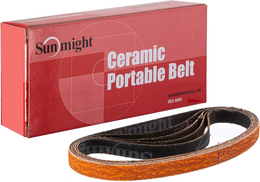 SUNMIGHT 91002 - CERAMIC FILE BELTS 1-1/2 X 18 IN - 36 GRIT - 10PK