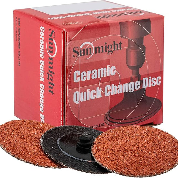 SUNMIGHT 90701 - CERAMIC QUICK CHANGE DISCS 2IN - 24 GRIT - 25PK