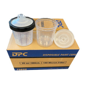 DPC 73808 - DISPOSABLE PAINT CUP SYTEM - 190MIC - 27OZ 50PK