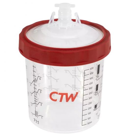 CTW CS-400 - PREMIUM DISPOSABLE SPRAY CUP PAINT SYSTEM - 190MIC - 13.5OZ 50PK