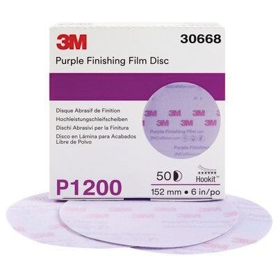 3M 30668 - PURPLE FINISHING FILM DISC 6IN - P1200 - 50PK