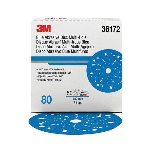 3M 36172 - HOOKIT BLUE ABRASIVE DISC 6IN - 80GRIT - 50PK