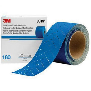 3M 36191 - BLUE ABRASIVE SHEET ROLL MULTI-HOLE 13YD - 180GRIT