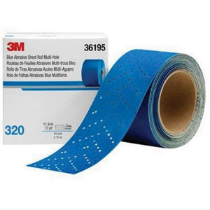 3M 36195 - BLUE ABRASIVE SHEET ROLL MULTI-HOLE 13YD - 320GRIT