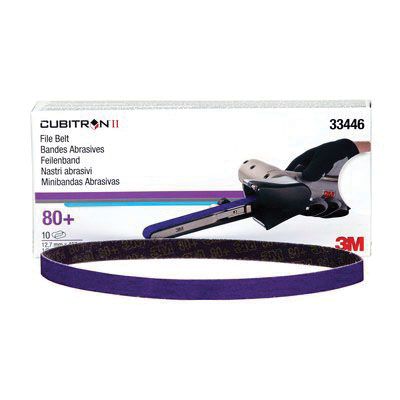 3M 33446 - PURPLE FILE BELT 1/2W  X 18L IN - 80 GRIT - 10PK