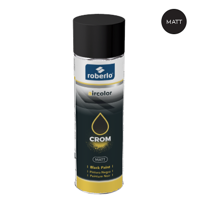 ROBERLO 60025 - AIRCOLOR CROM - MATT BLACK PAINT - 500ML